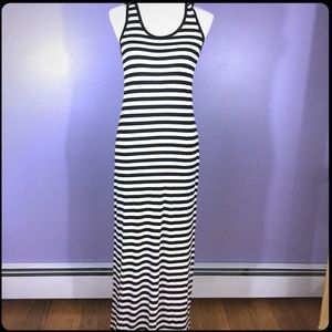 NWT Black & White Striped Maxi Tank Dress Womens Size Small & Medium